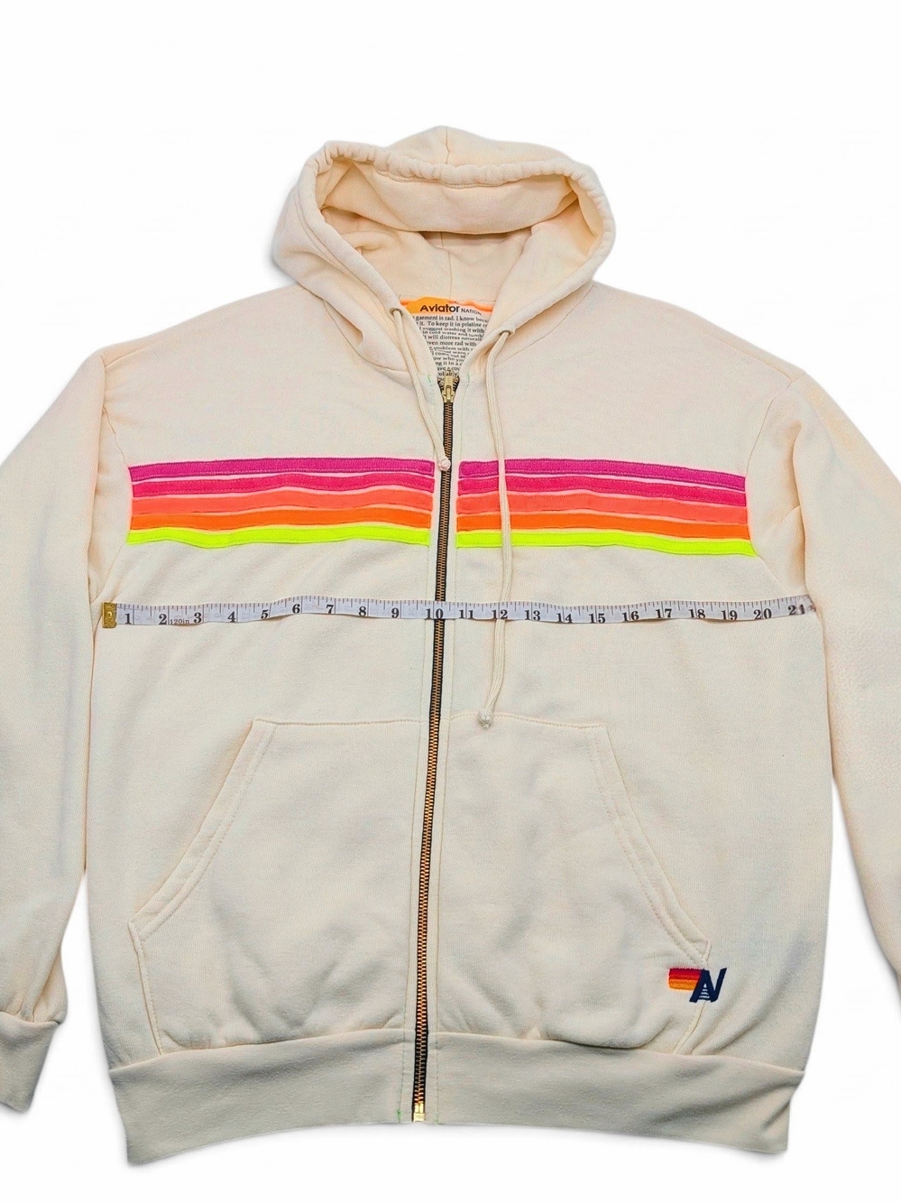 Aviator Nation 5 Stripe Vintage White Neon Stripes SET L/XL - Picture 4 of 12